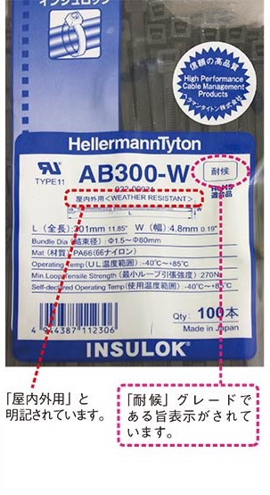 ABタイのパッケージ表記